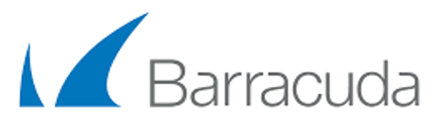 Barracuda logo with blue stylized sail and gray wordmark
