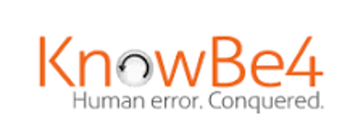 KnowBe4 logo in orange and gray with the tagline “Human error. Conquered.”