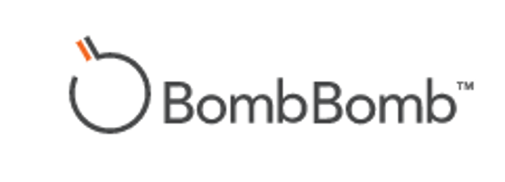 BombBomb logo with a black circular icon and orange accent next to gray text