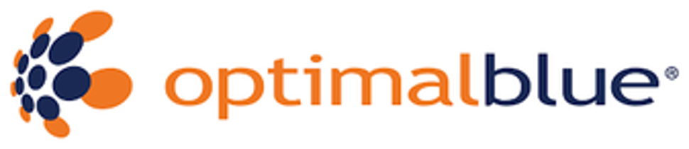 OptimalBlue logo with orange and blue flower icon and wordmark