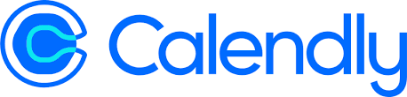 Calendly logo in blue, with a stylized “C” icon and the word “Calendly” beside it