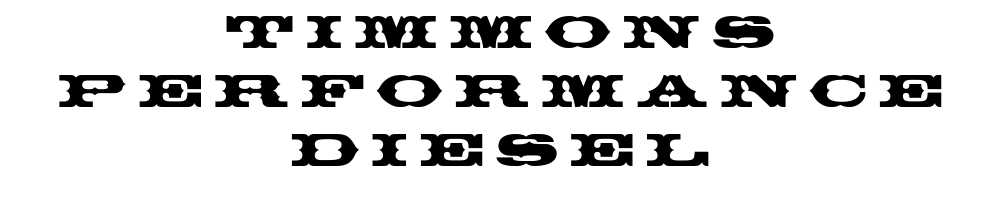 Black text logo reading “Timmons Performance Diesel” on a white background