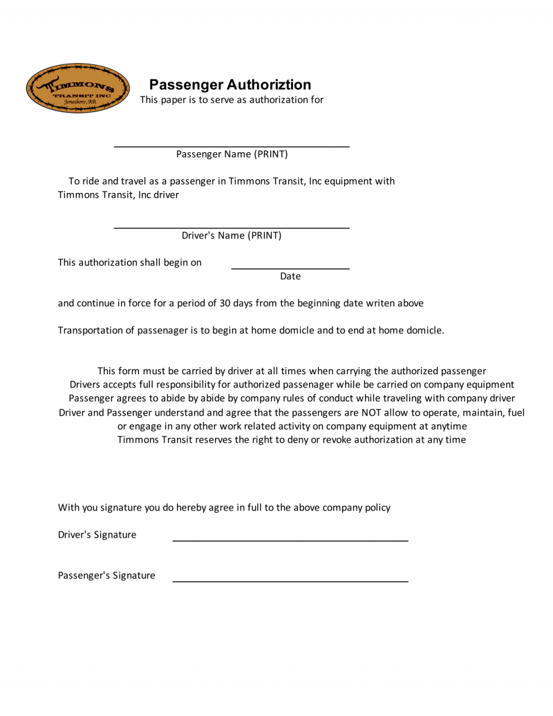 Blurry scanned form titled “Passenger Autograph” with a logo at top and several blank lines to fill in.