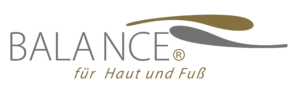 Ein Balance-Logo für Haut und Fuß auf weißem Hintergrund