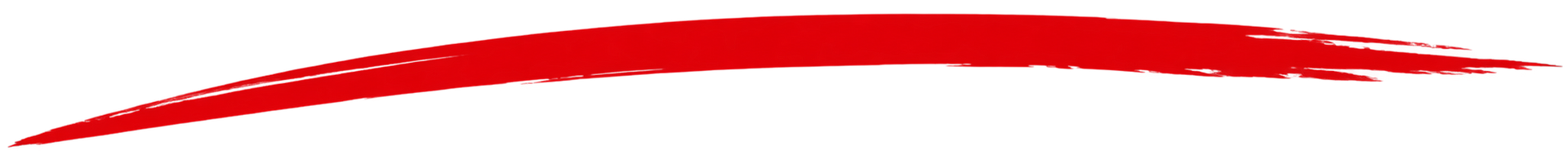 Thin red brushstroke swoosh on a white background