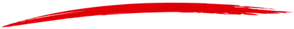 Thin red curved brushstroke on a white background