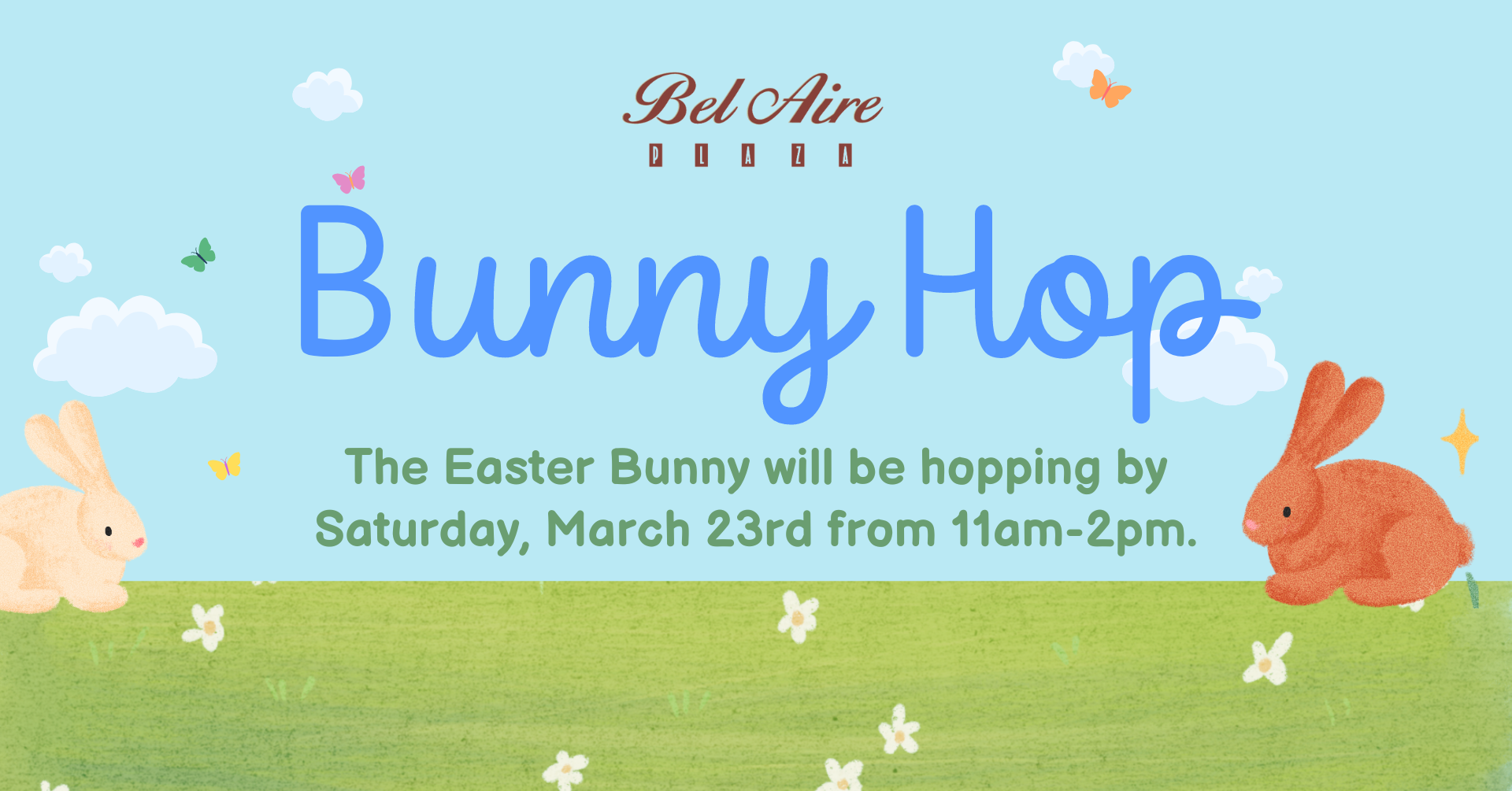 The easter bunny will be hopping by saturday march 23rd from 11 am-2pm