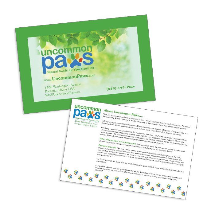 Pet Products Company Post Card Insert