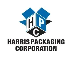 Harris Packaging Corporation logo with blue and black “HPC” cube icon and company name below