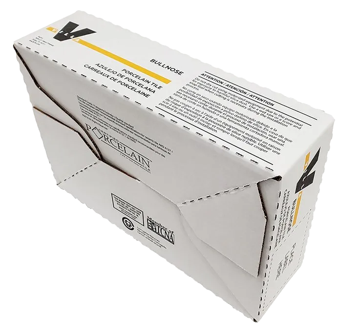 White product box with black and yellow branding, shown at an angle on a white background.