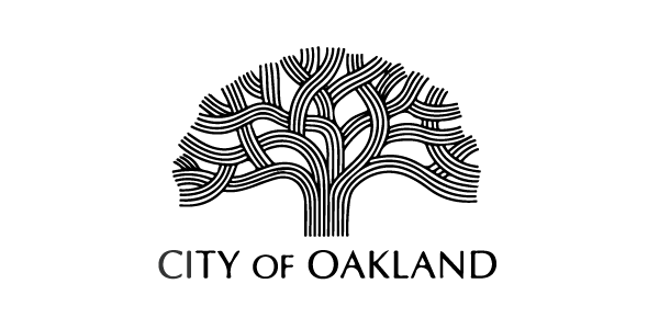 City of Oakland logo with stylized black tree and text on white background