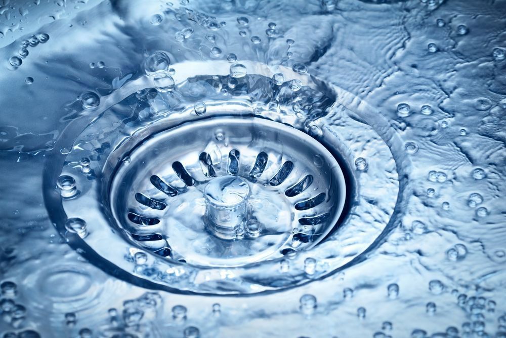 Closeup On Slow Draining Sink