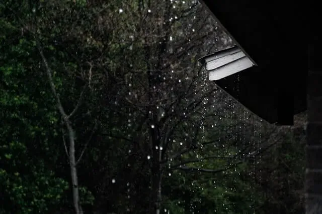 roof during heavy rain