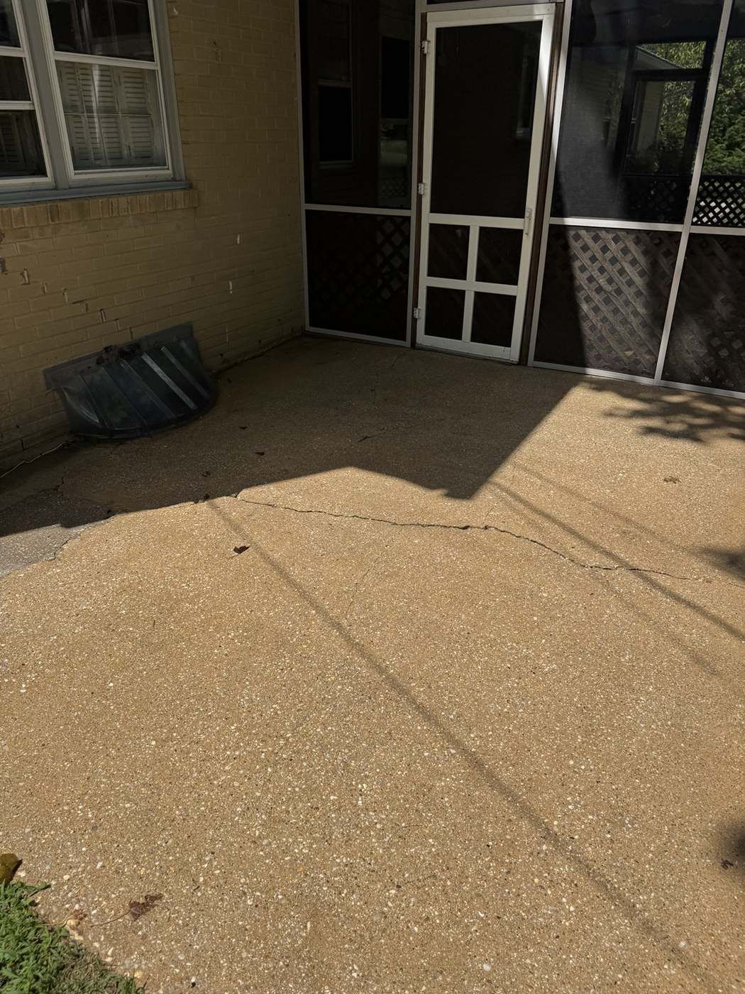 Clean concrete patio after cleaning