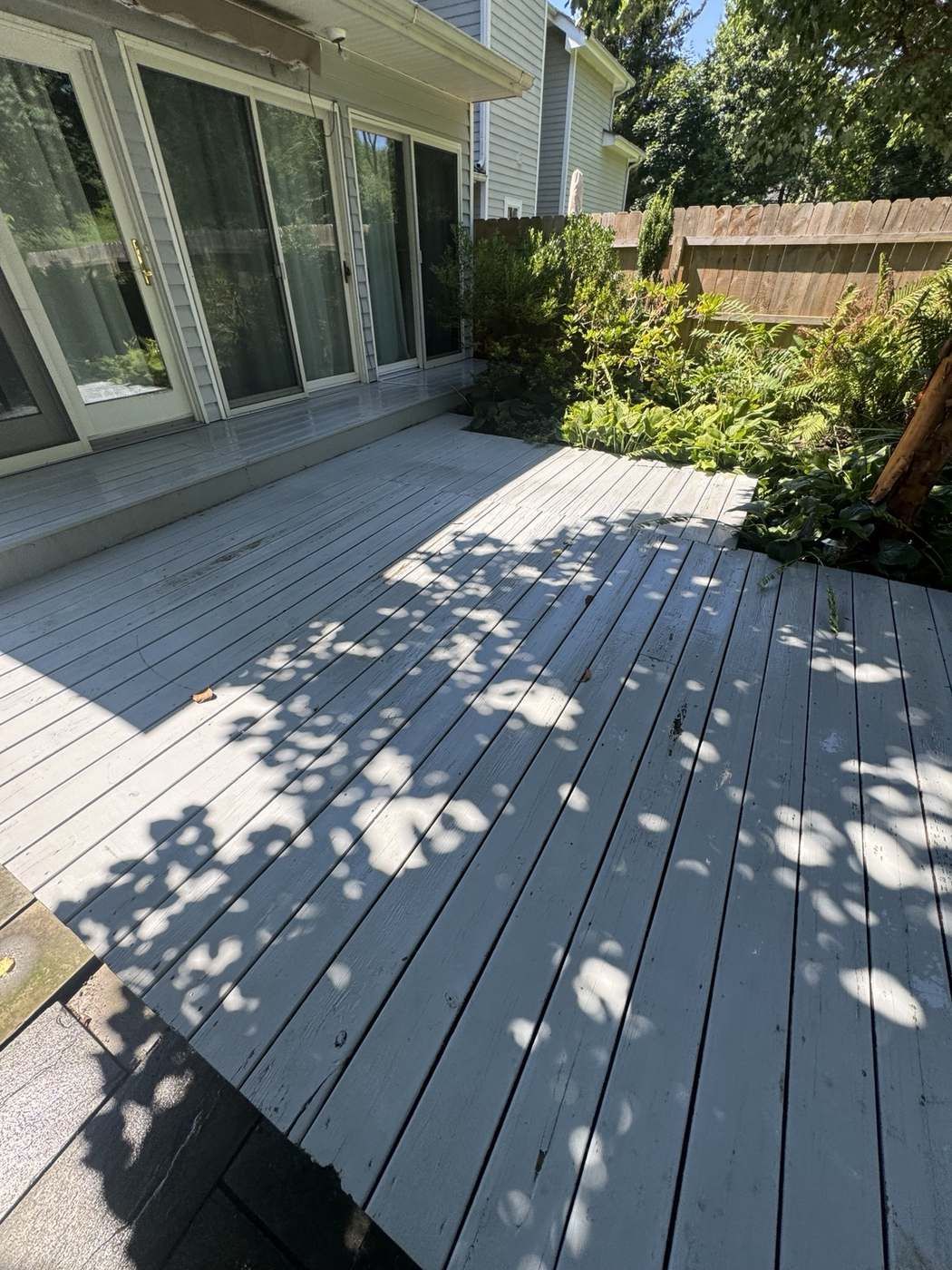 Clean deck after pressure washing