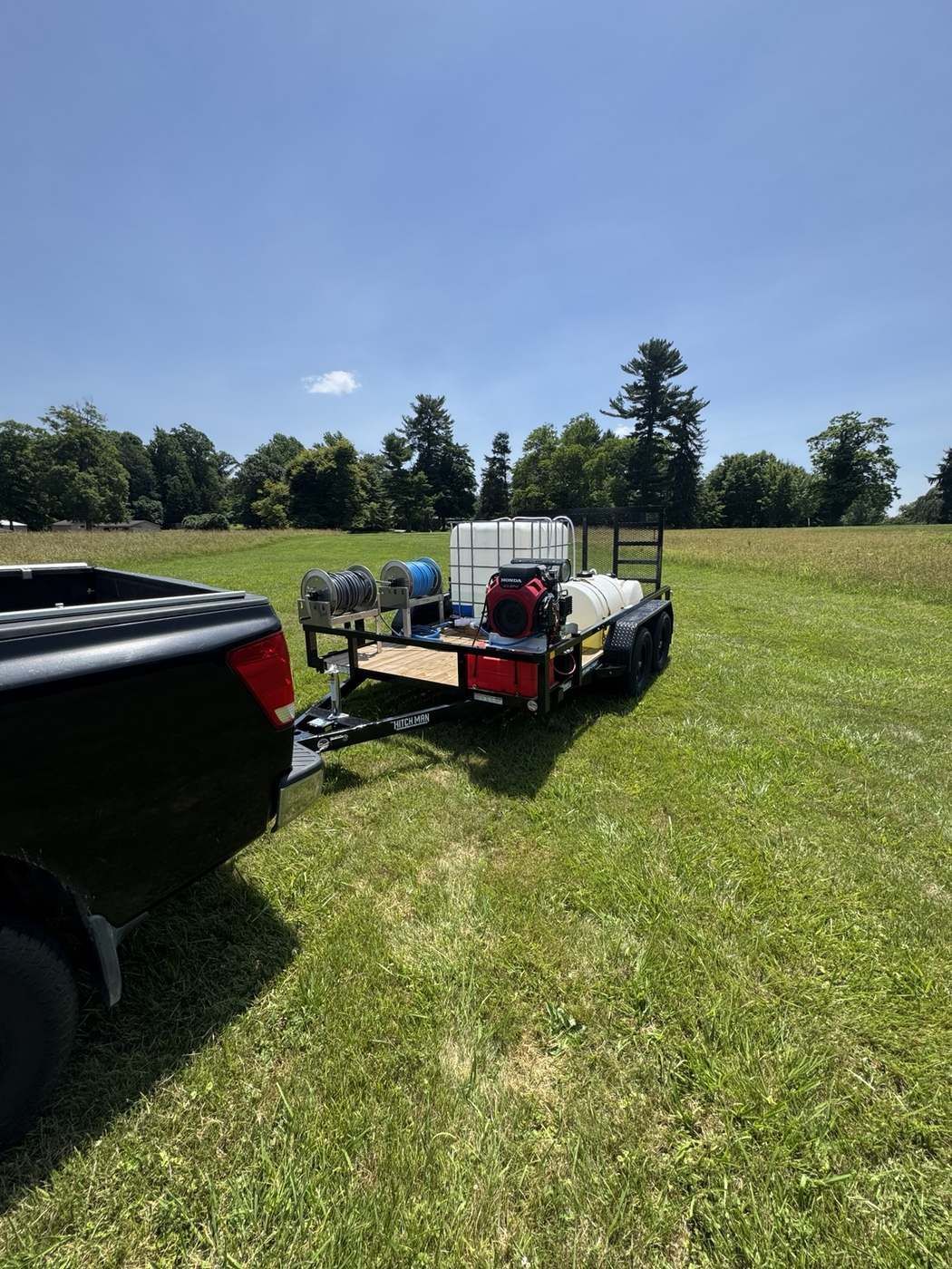 Pressure washing equipment setup