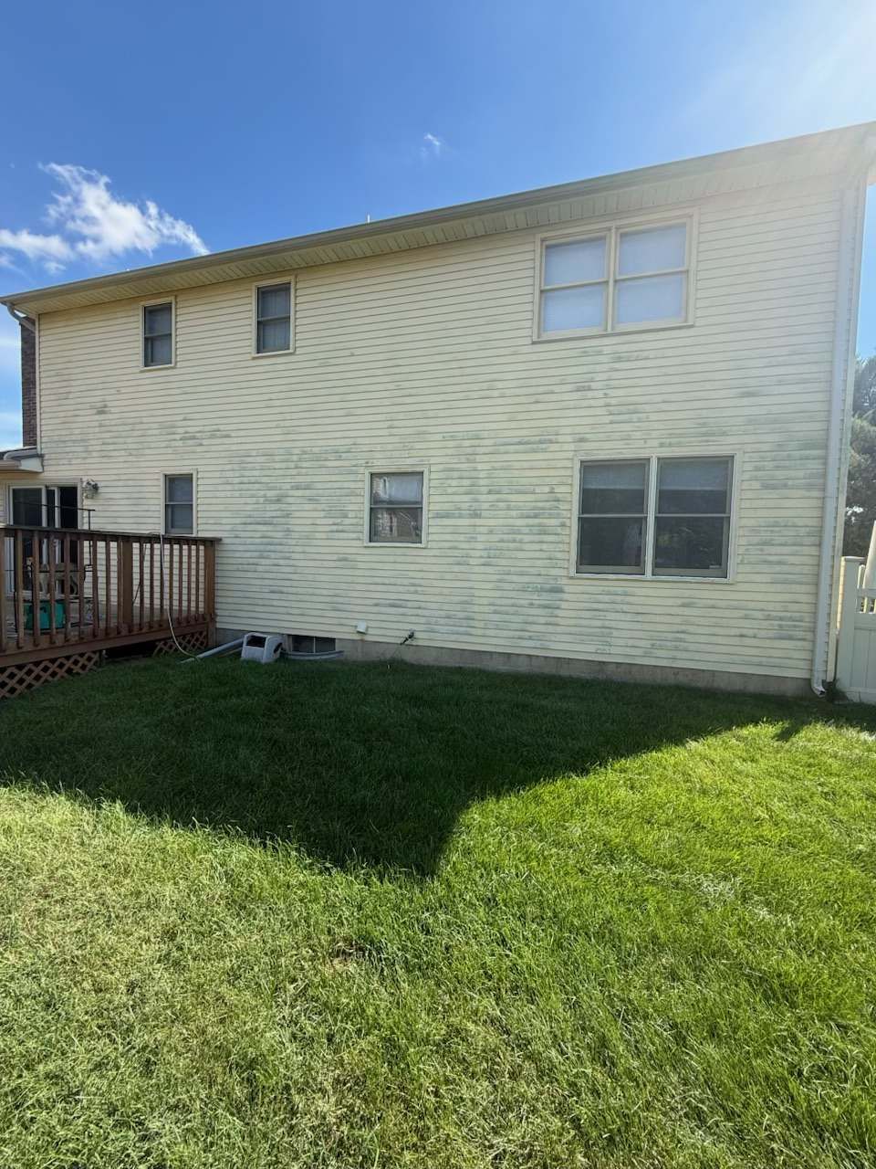 House siding clean and restored after soft washing