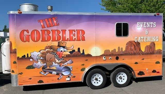 A trailer that says the gobbler on it