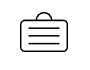 A black and white drawing of a briefcase with three lines on it.