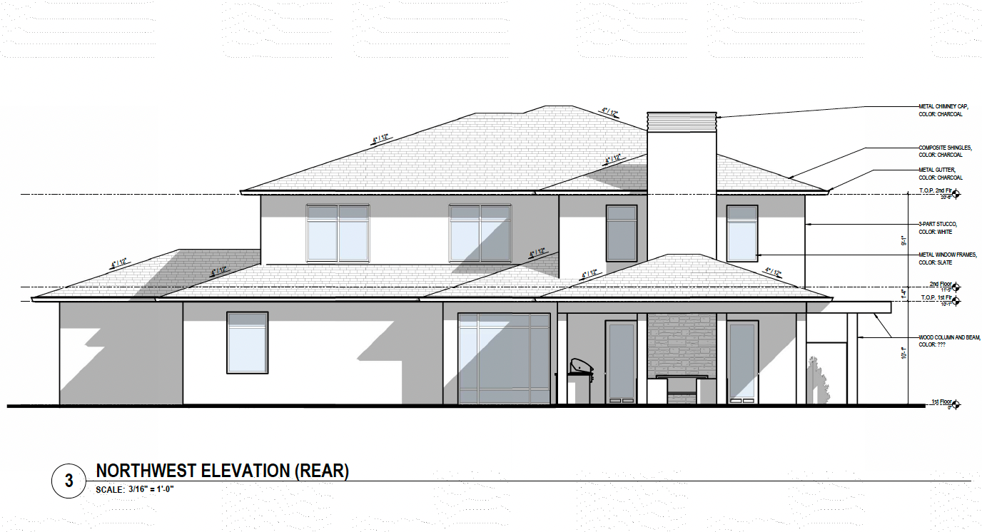 Generation Haus® Malabar Ranch siteplan in Fallbrook, California. Lot 91, NE Elevation, Rear