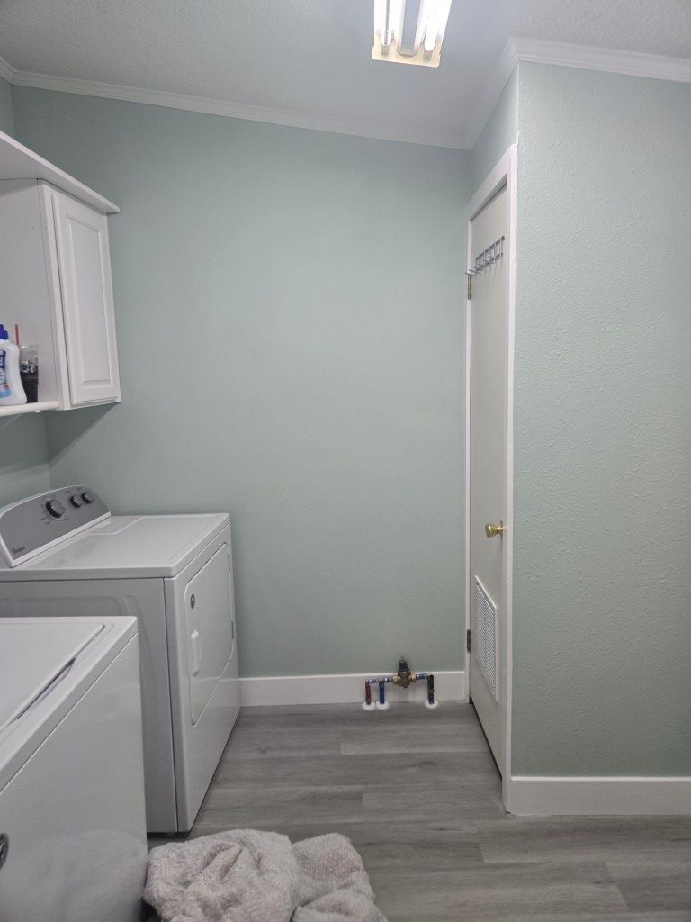 Rebuilt shower and fresh paint in bathroom after water damage in Hyrum
