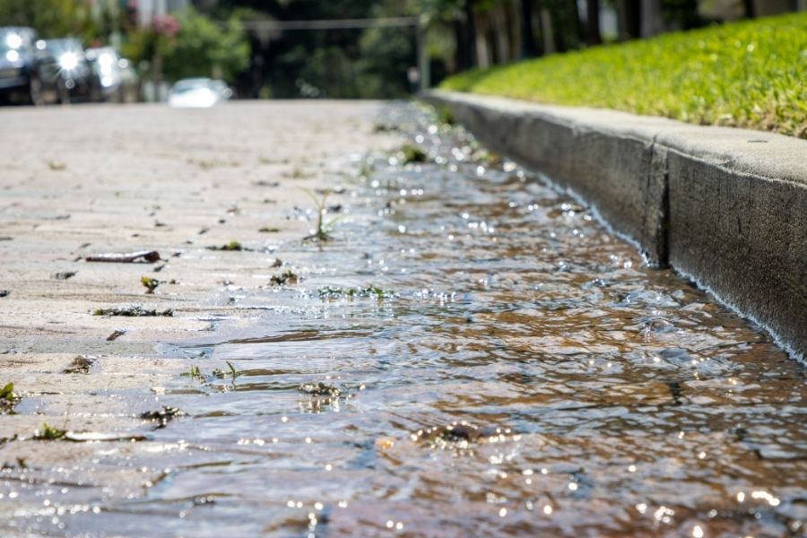 Spring runoff flowing near a Northern Utah home along the Wasatch Front