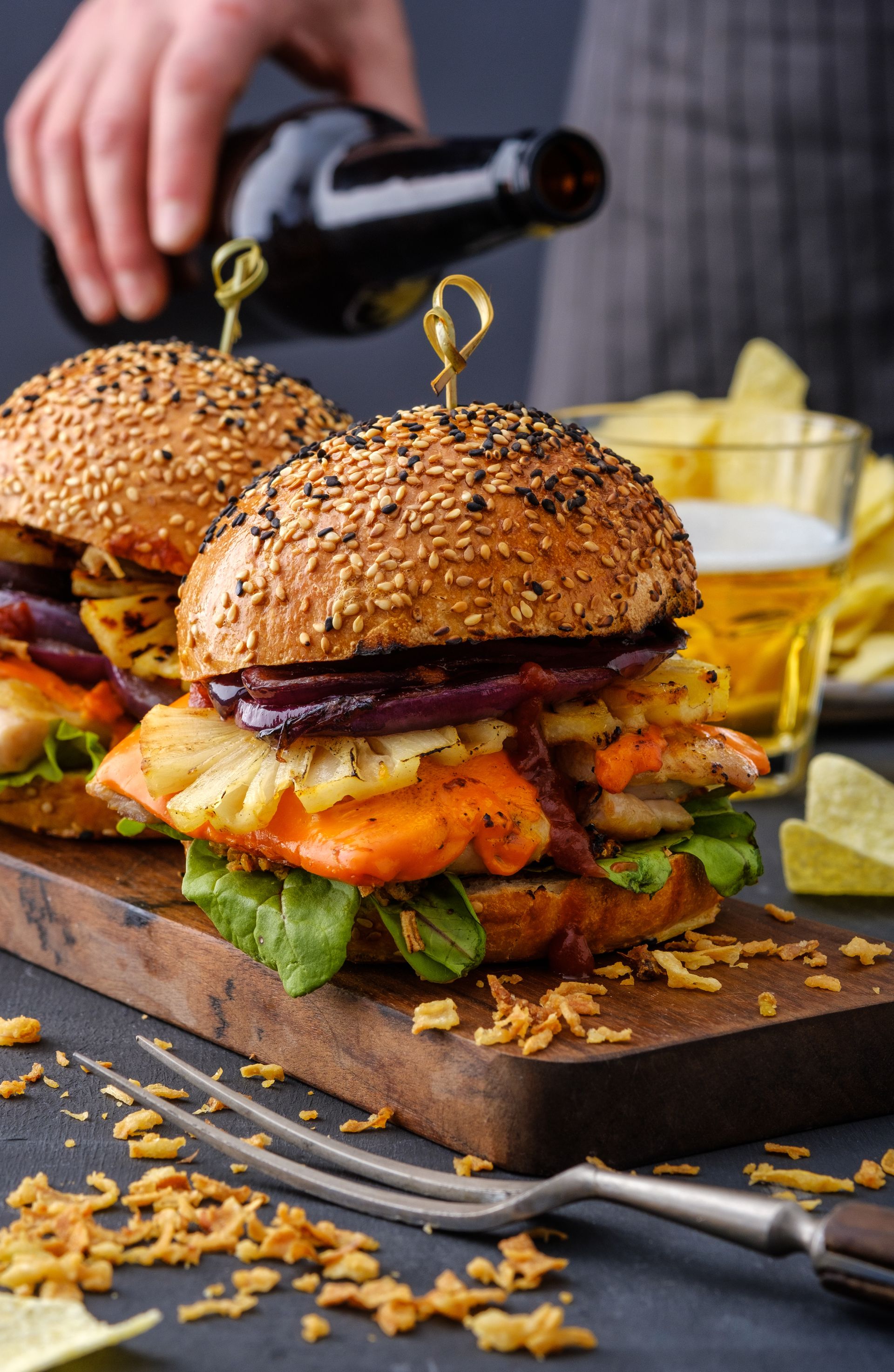 Burgers and beer