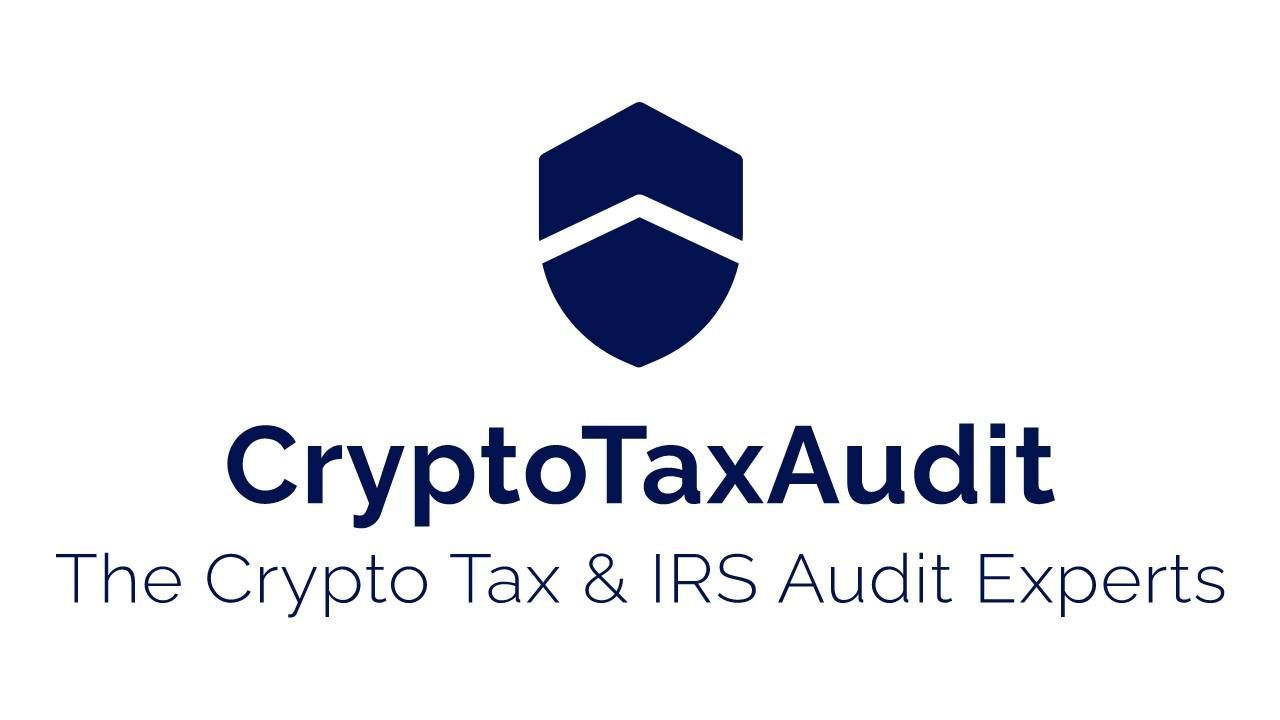 CryptoTaxAudit logo with navy shield icon and tagline “The Crypto Tax & IRS Audit Experts”