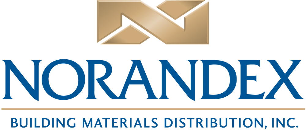 Norandex Building Materials Distribution, Inc. logo in blue and gold