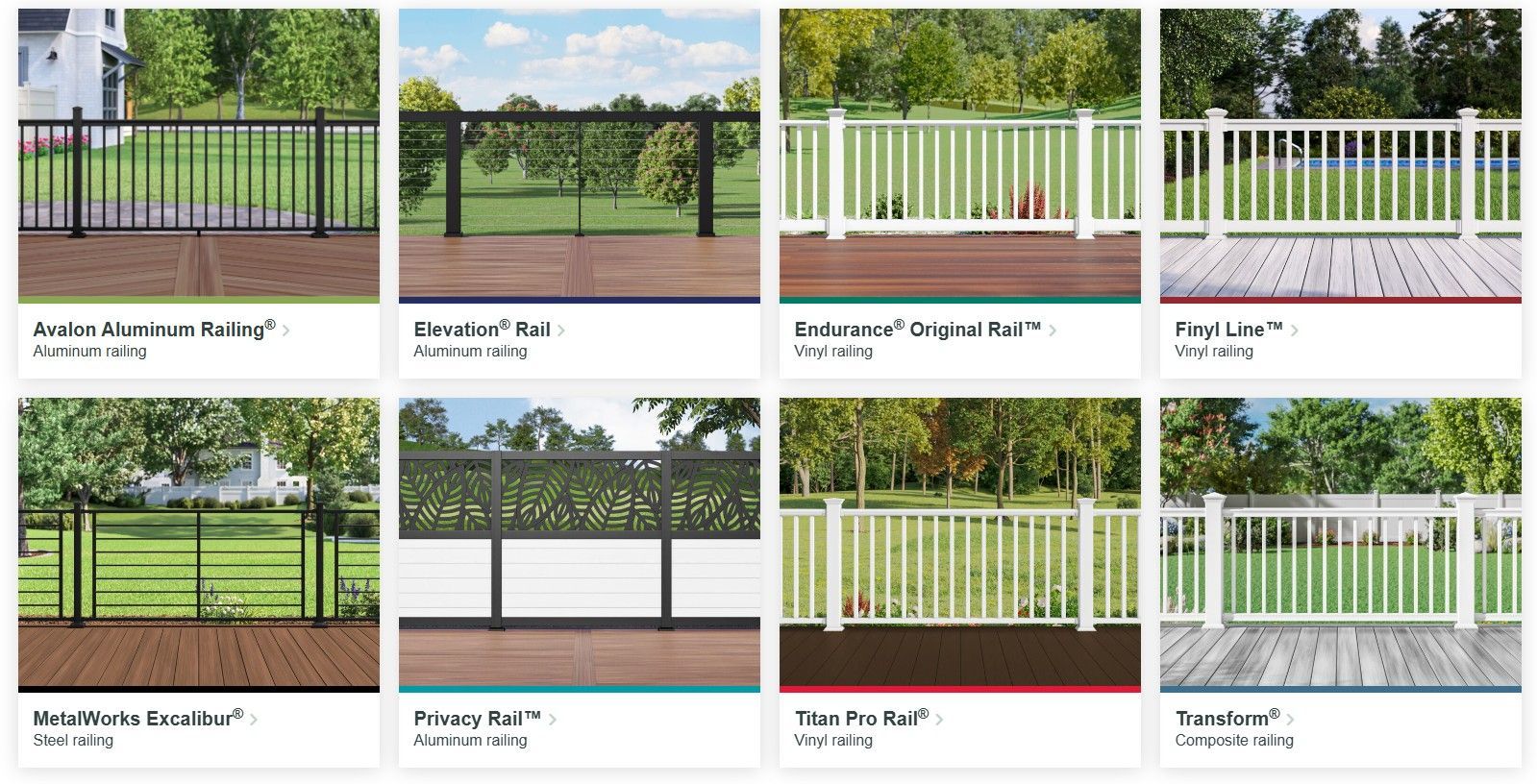 Collage of white and green decorative garden fences with various rail and gate designs outdoors
