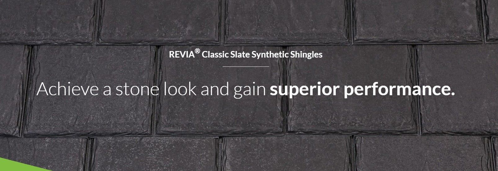 Gray stone brick wall with white text: “Achieve a stone look and gain superior performance.”