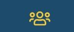 Gold group icon on a blue background