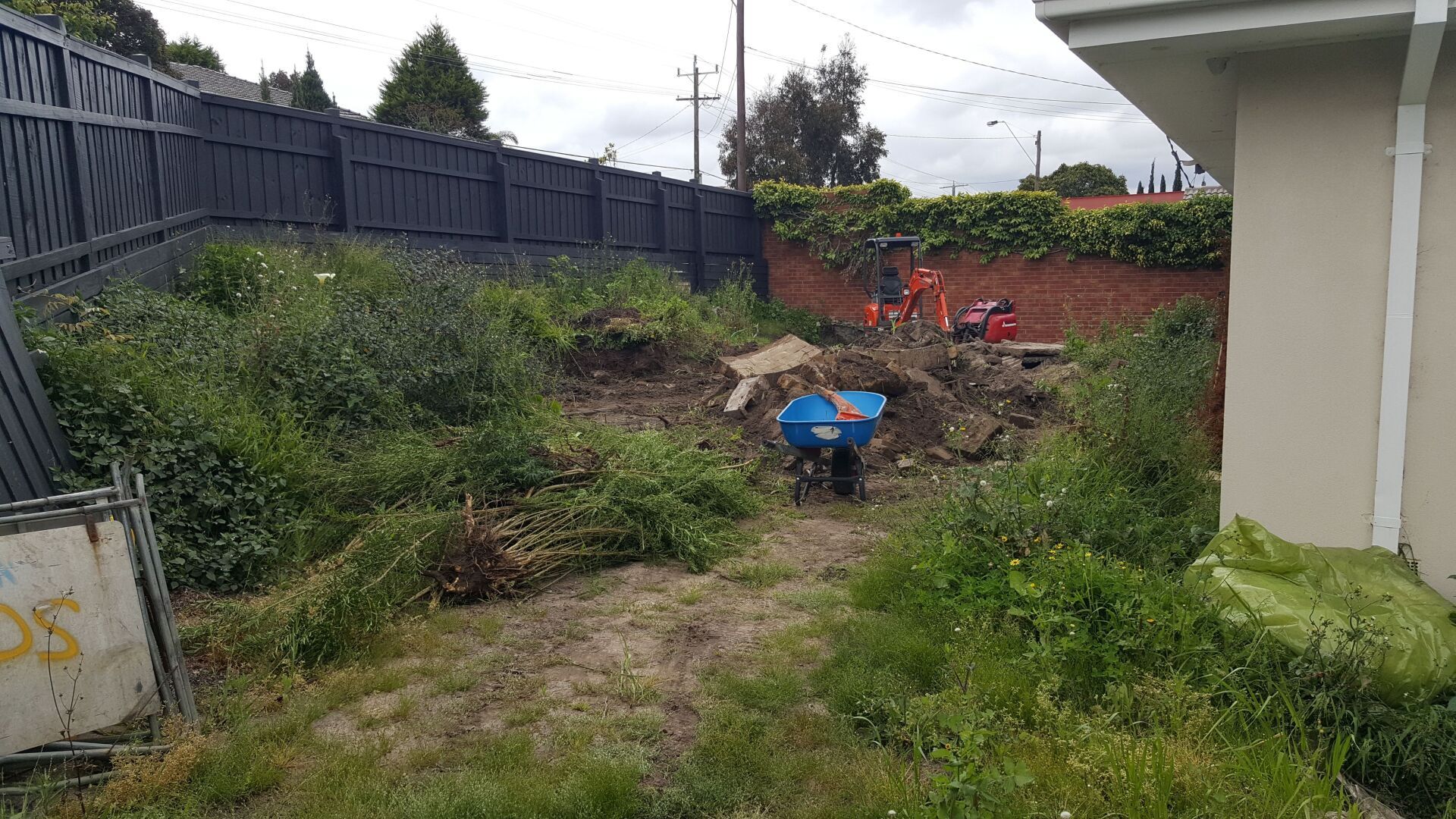 Site Cut for Retaining Wall