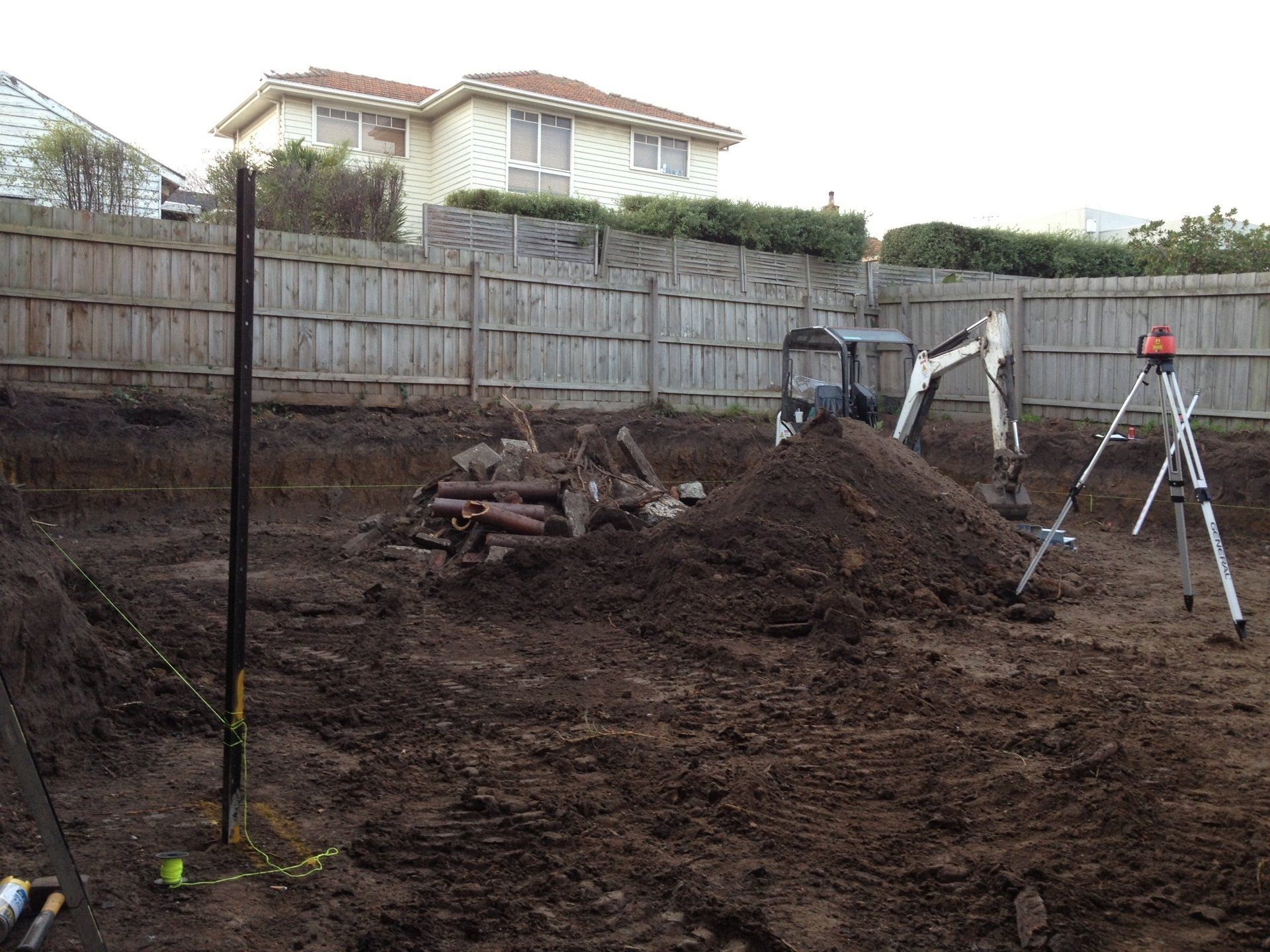 Excavation & Timber Retaining Wall