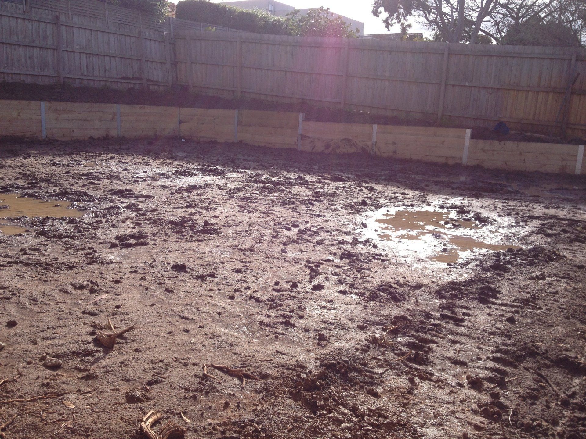 Excavation & Timber Retaining Wall