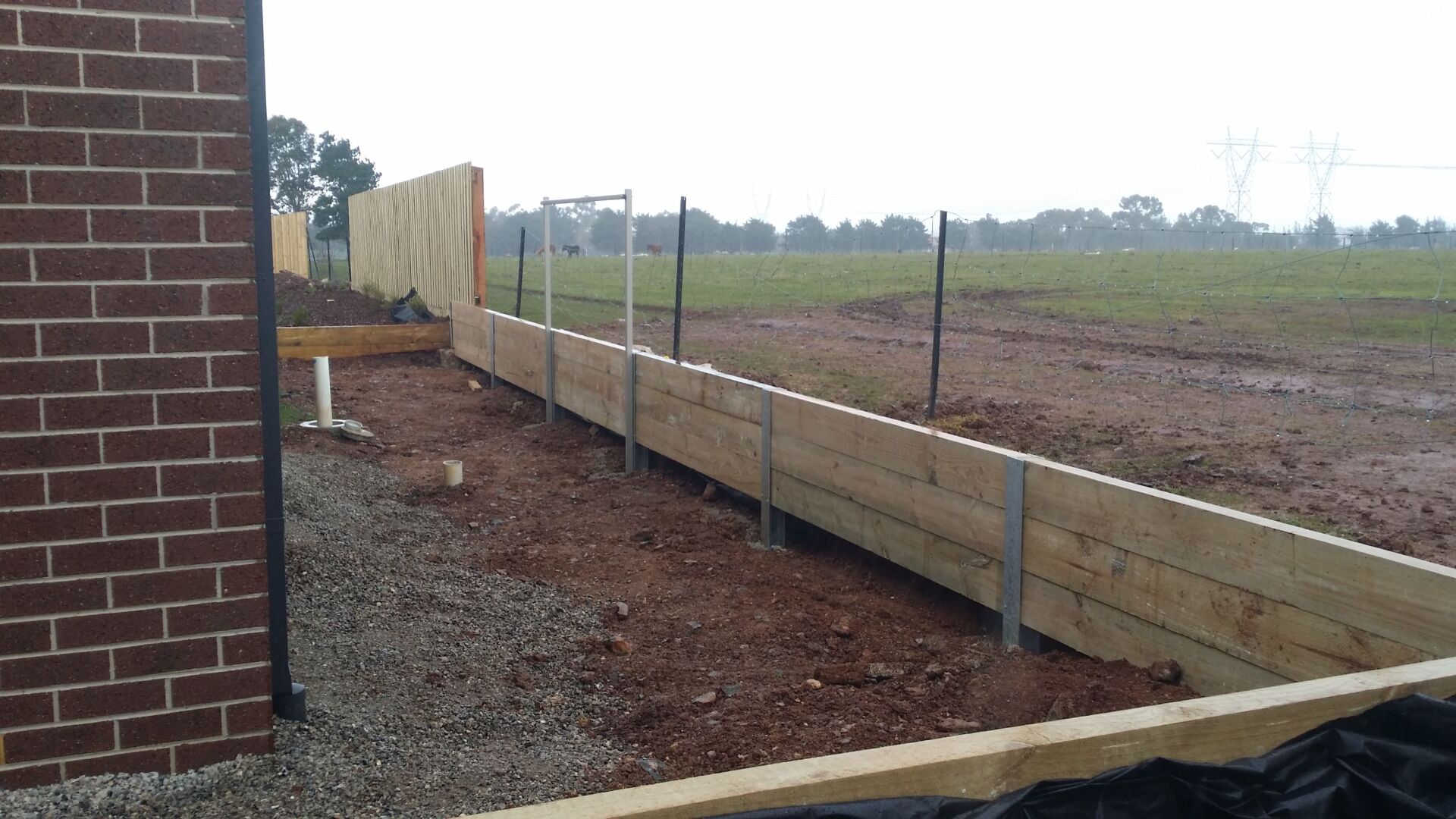 Excavation & Timber Retaining Wall