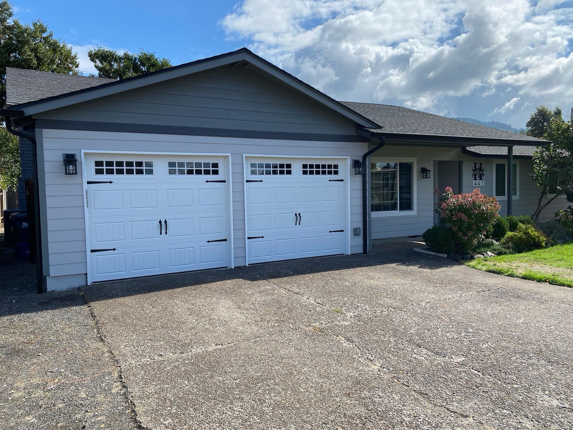 Newly installed garage door