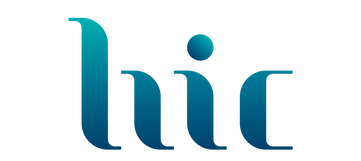 A blue and white logo for lic on a white background.