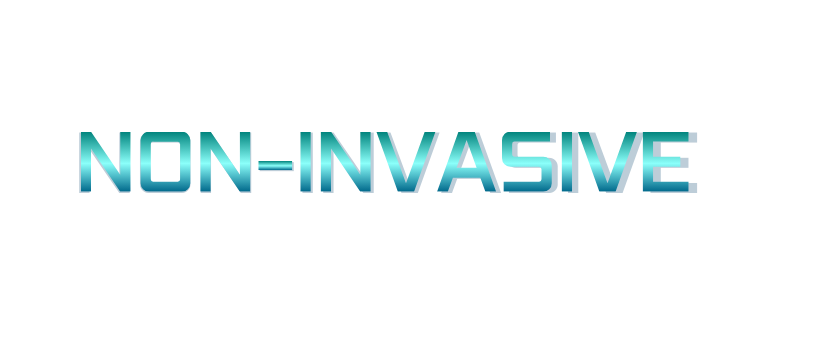 The word non-invasive is on a white background.