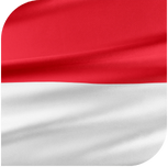A red and white flag is waving in the wind on a white background.