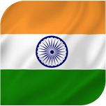 A close up of the flag of india on a white background.