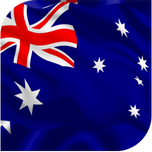 The flag of australia is waving in the wind.