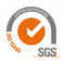 A system certification sgs logo with an orange check mark