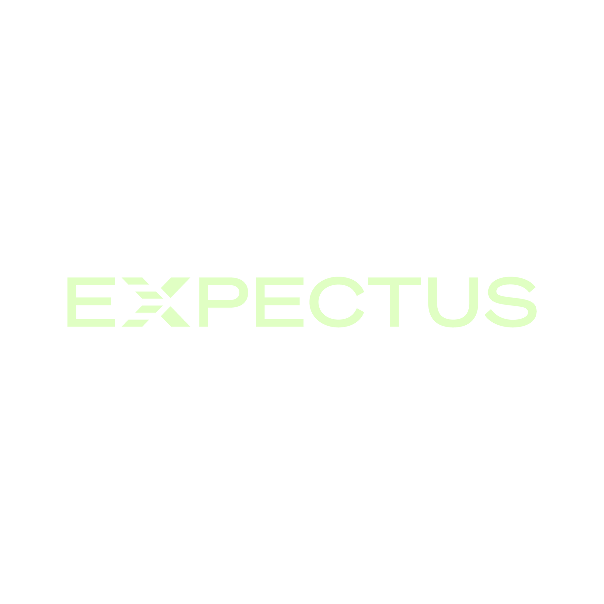 Ljósgrænn „EXPECTUS“ texti miðjaður á hvítum bakgrunni