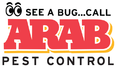 Arab Termite and Pest Control of Cincinnati, Inc. Arab Pest Control logo with cartoon eyes and text “See a bug…call ARAB PEST CONTROL” in red, black, and yellow