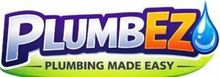 PlumbEZ logo in purple, white, and green with a blue water droplet and the tagline &ldquo;Plumbing Made Easy&rdquo;