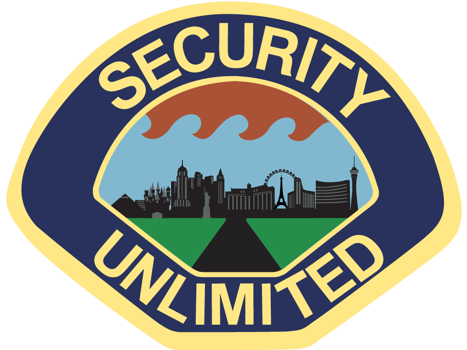 Security Unlimited Security Unlimited logo: dark blue patch with Las Vegas skyline silhouette, waves, and text.