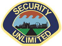 Security Unlimited Security Unlimited logo: dark blue patch with Las Vegas skyline silhouette, waves, and text.