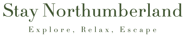 Logo for Stay Northumberland with tagline “Explore, Relax, Escape” on a pale background