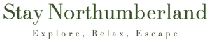 Logo for Stay Northumberland with tagline “Explore, Relax, Escape” on a pale background